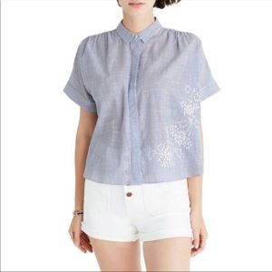 Madewell Embroidered stripe Hilltop Shirt